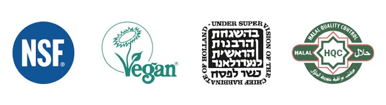 Logos de certificaciones para lubricantes de la industria alimentaria