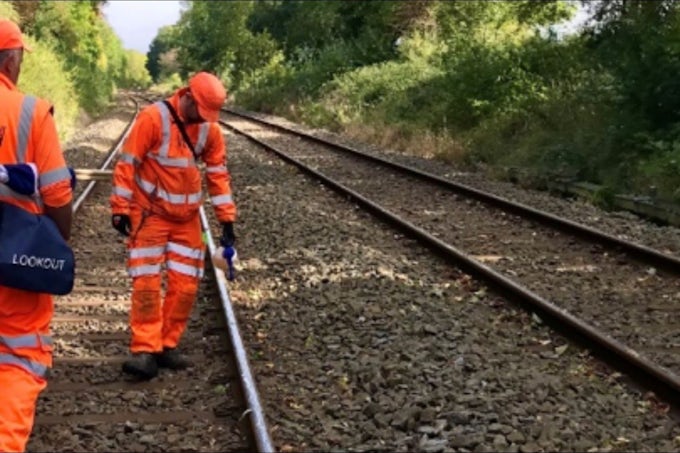 Interflon LeafGuard being applied to the rail head