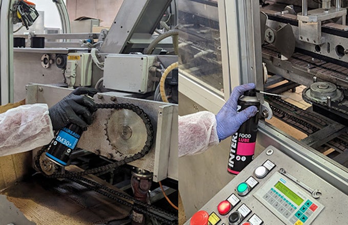 Proceso de mantenimiento de cadenas: limpeiza y lubricación con aceite en seco y antiadherente