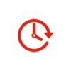 Icono de reloj de reducción de frecuencias de lubricación en maquinaria industrial